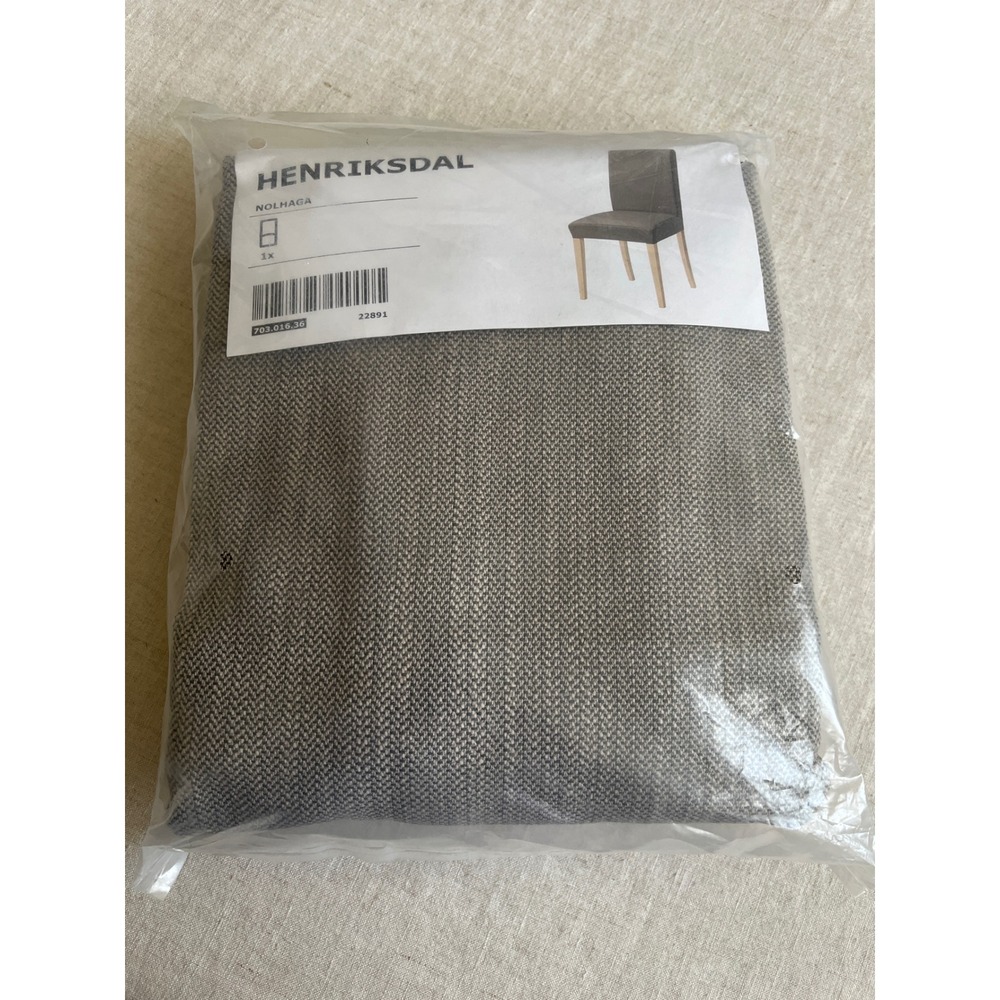IKEA Henriksdal Chair Cover Nolhaga Gray Beige Woven Slipcover 703.016.36 NEW